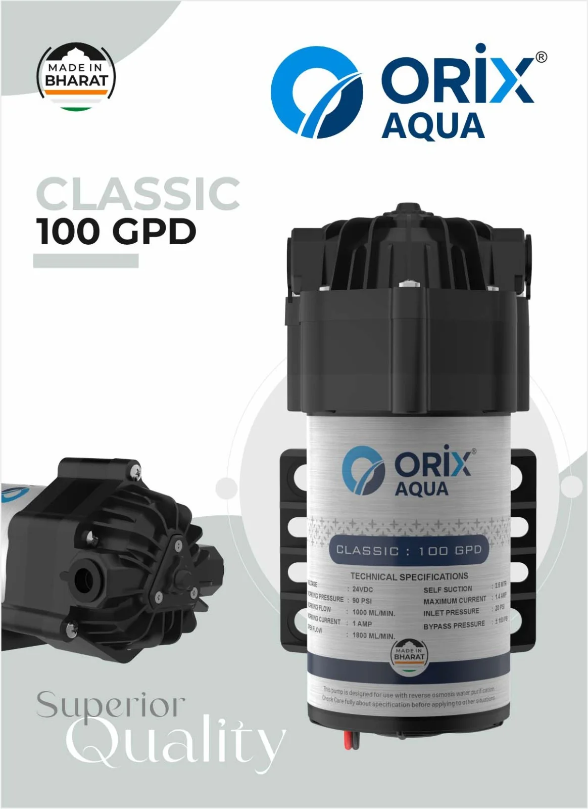 Classic Series 100 GPD RO Booster Pump — Royal Aqua Thalassery Kannur