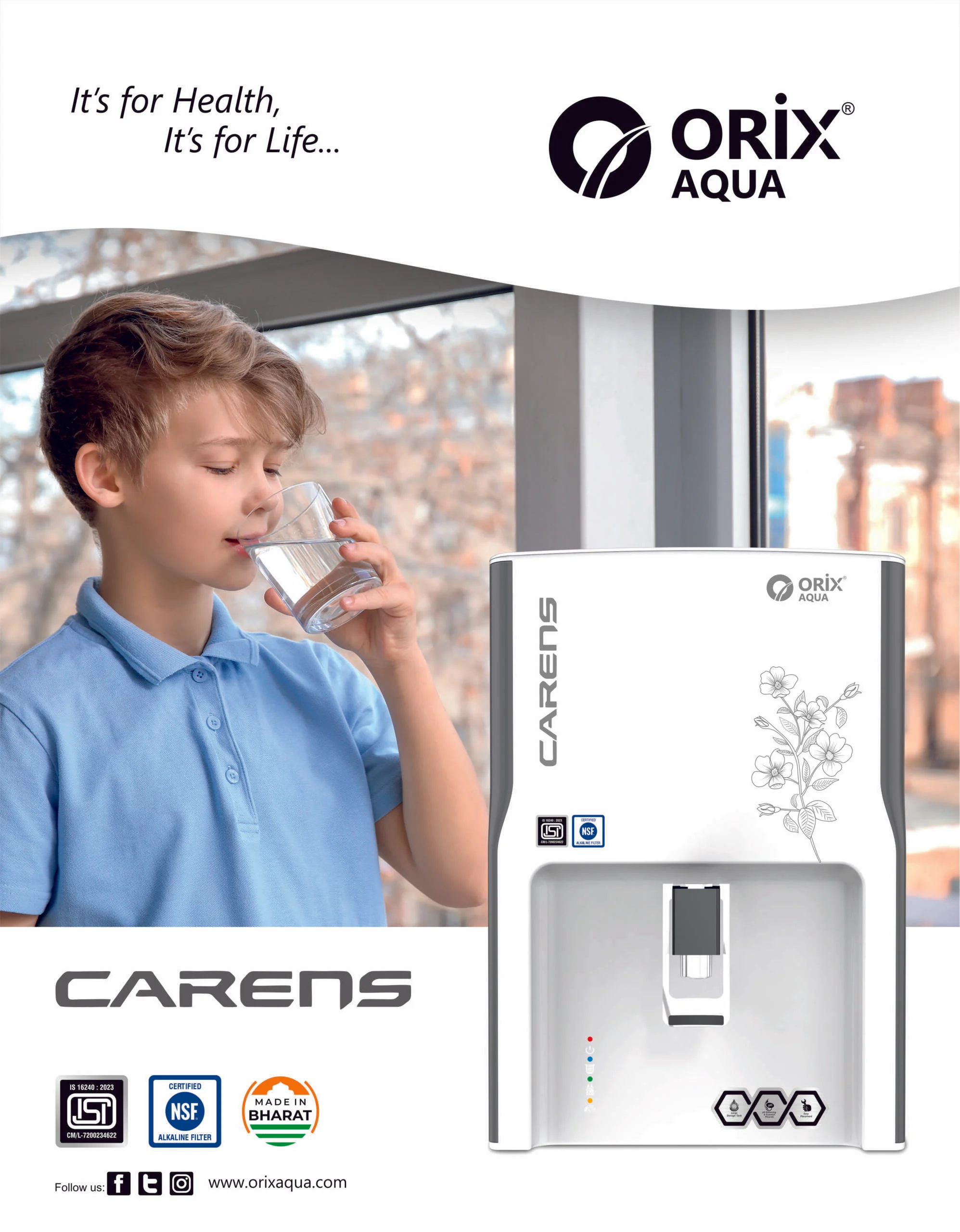 ORIX Carens RO+Alkaline Water Purifier — Available at Royal Aqua Thalassery